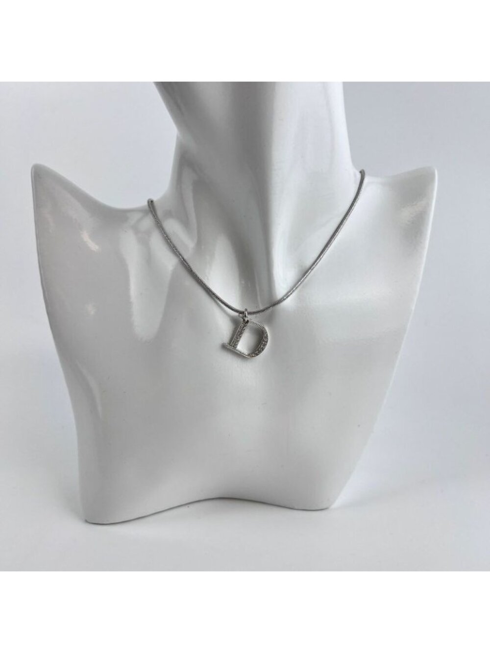 Dior Necklace Pendant Logo Silver Vintage - Picture 2 of 13
